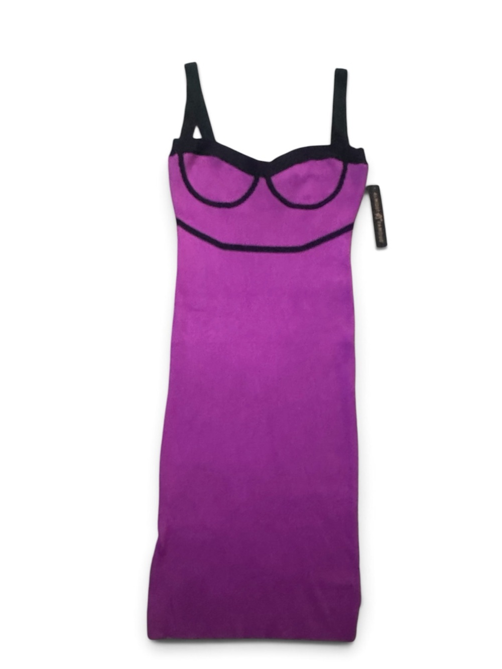 Almost Famous Purple & Black Ribbed Bodycon Midi Dress XL NWT